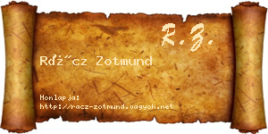 Rácz Zotmund névjegykártya